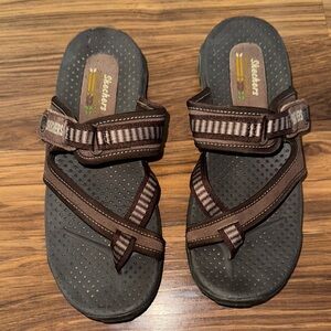 Skechers Dark Brown Strappy Sandals